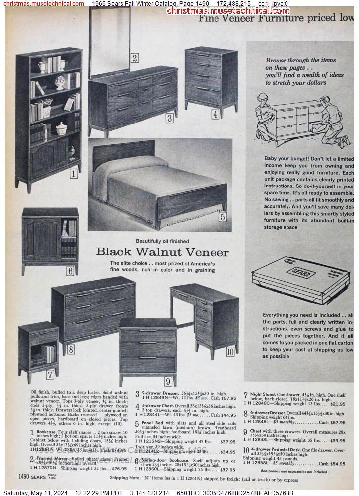 1966 Sears Fall Winter Catalog, Page 1490