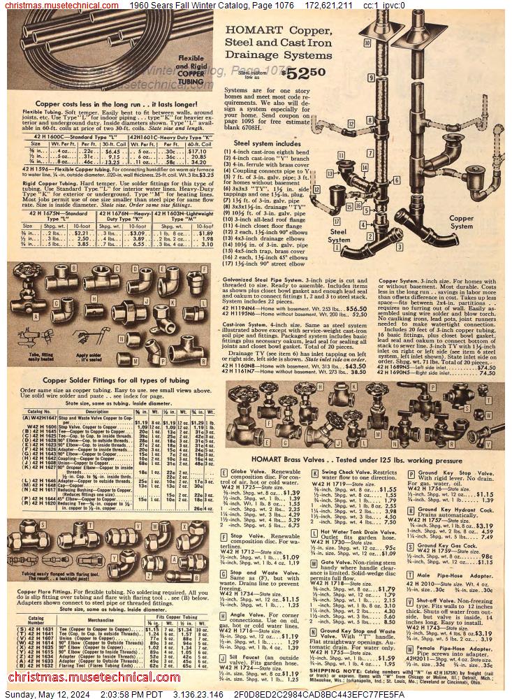 1960 Sears Fall Winter Catalog, Page 1076