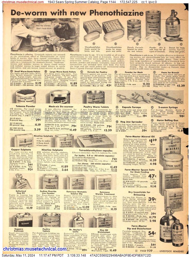1943 Sears Spring Summer Catalog, Page 1144