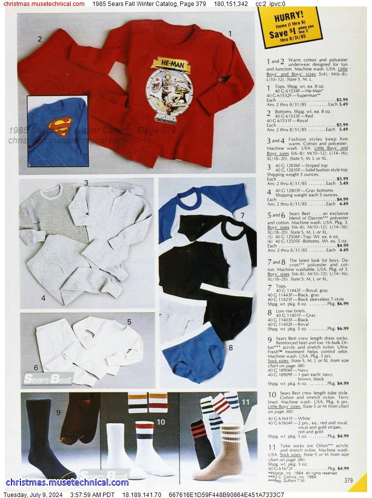 1985 Sears Fall Winter Catalog, Page 379