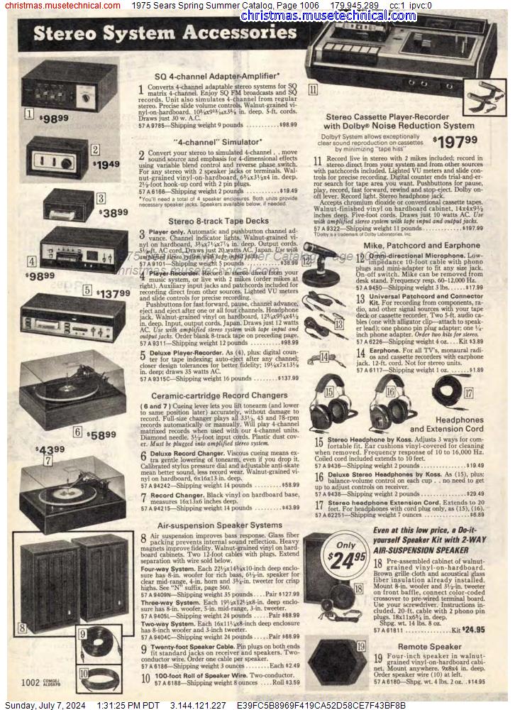 1975 Sears Spring Summer Catalog, Page 1006