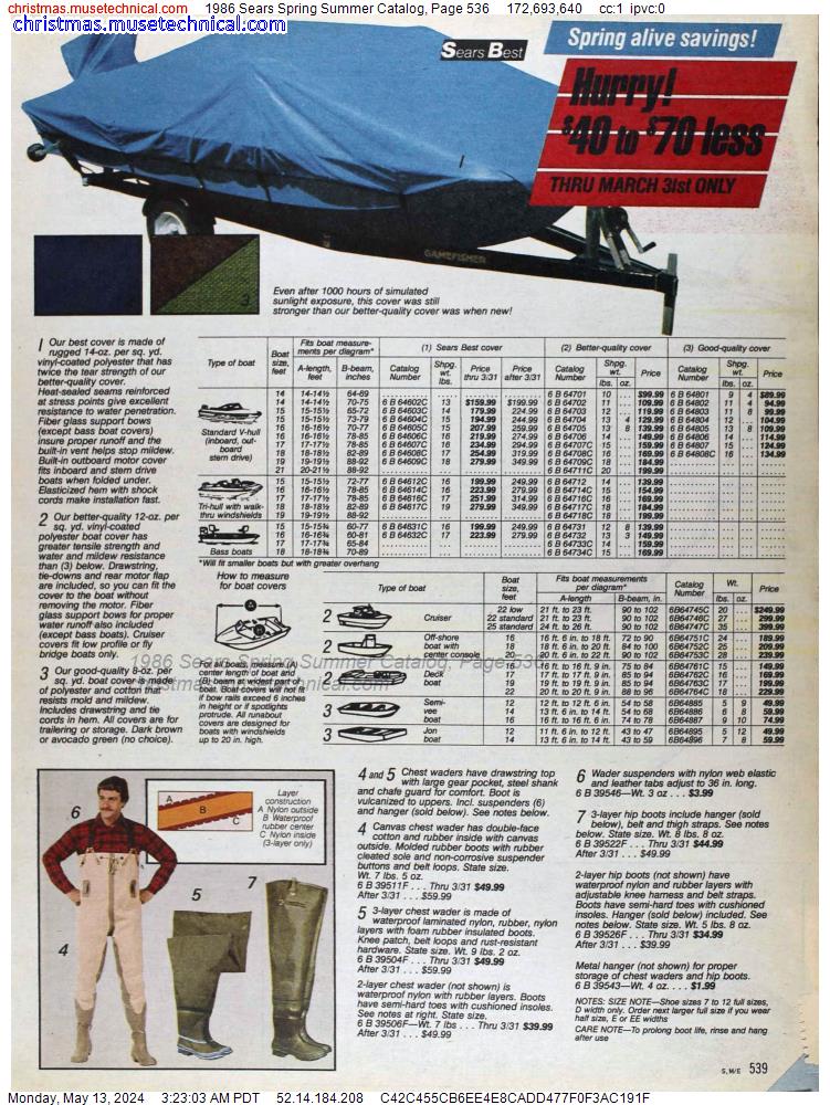 1986 Sears Spring Summer Catalog, Page 536