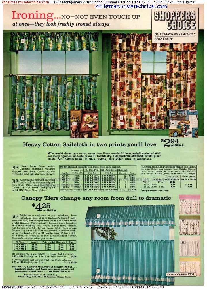 1967 Montgomery Ward Spring Summer Catalog, Page 1201