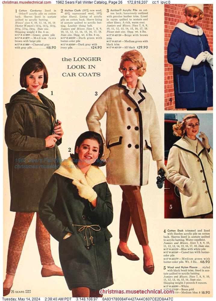1962 Sears Fall Winter Catalog, Page 26