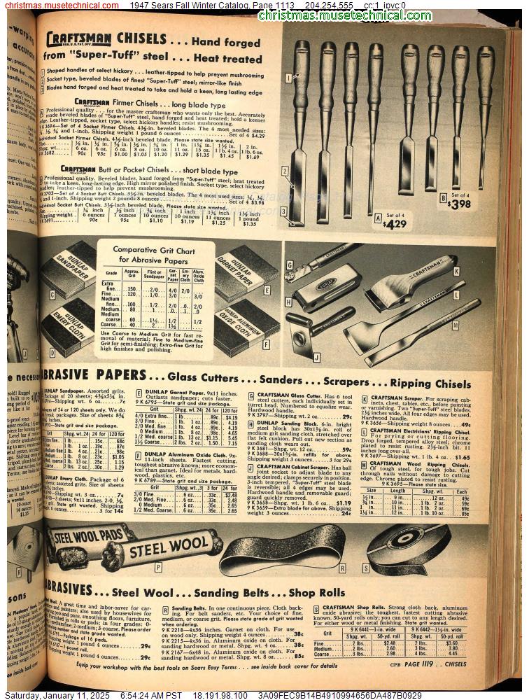 1947 Sears Fall Winter Catalog, Page 1113