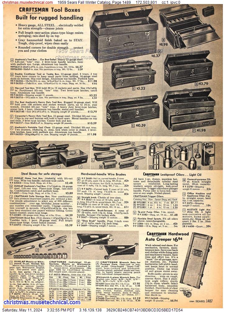 1959 Sears Fall Winter Catalog, Page 1489