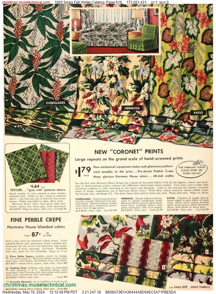 1950 Sears Fall Winter Catalog, Page 618