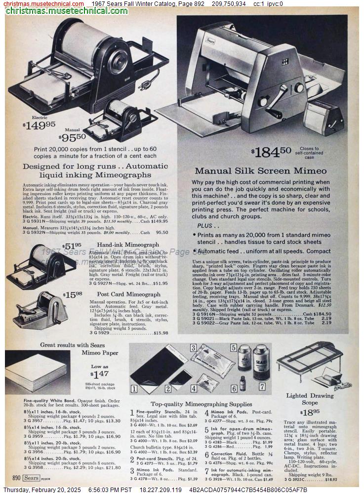 1967 Sears Fall Winter Catalog, Page 892