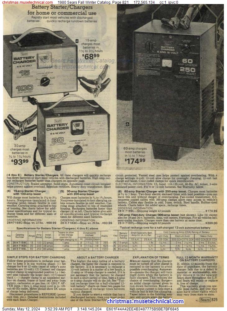1980 Sears Fall Winter Catalog, Page 821