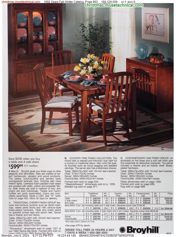 1992 Sears Fall Winter Catalog, Page 893