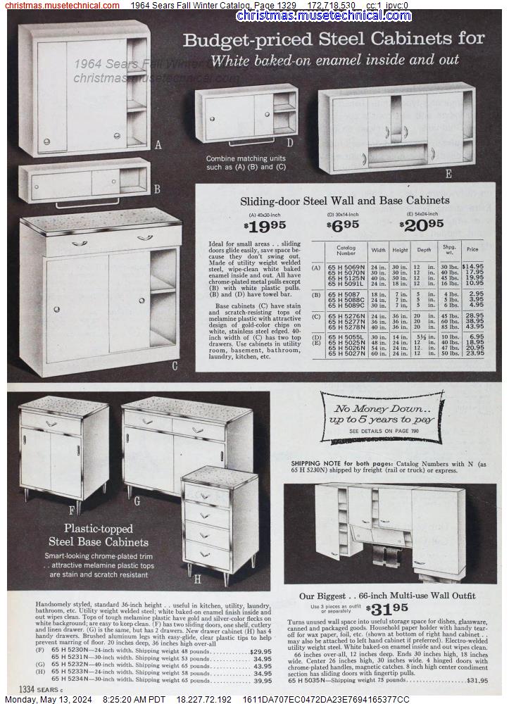 1964 Sears Fall Winter Catalog, Page 1329