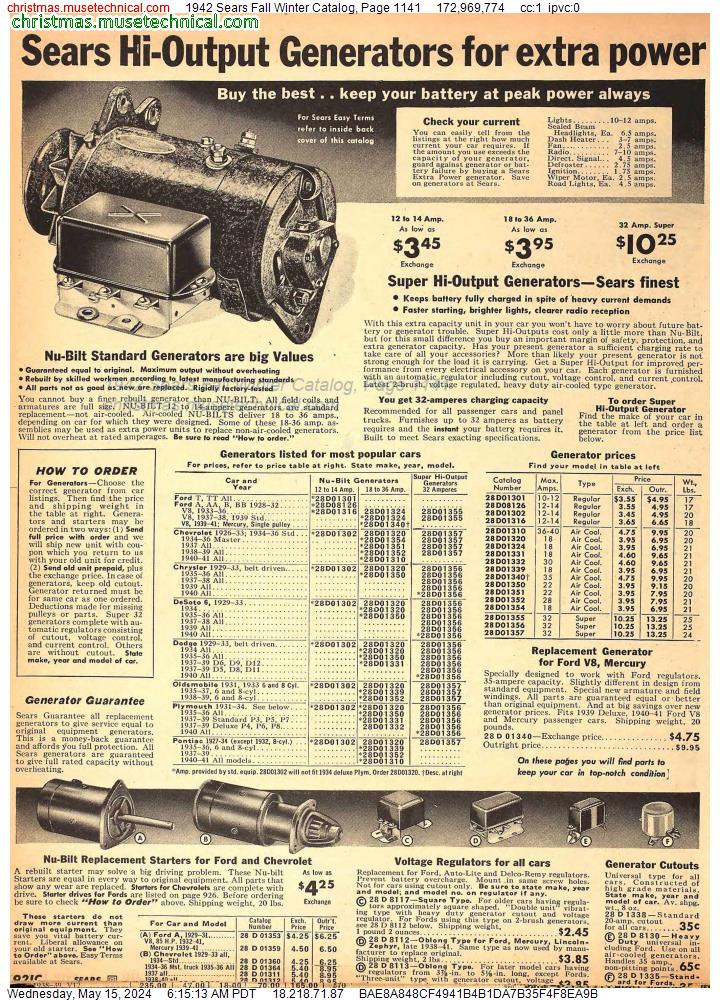1942 Sears Fall Winter Catalog, Page 1141