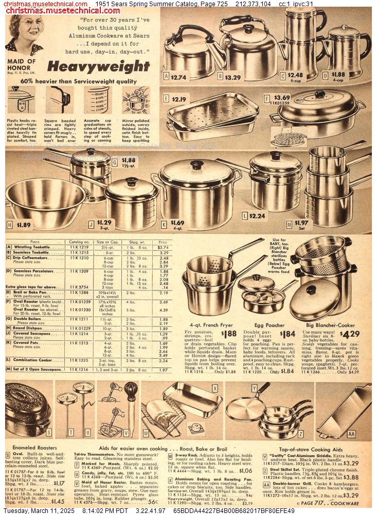 1951 Sears Spring Summer Catalog, Page 725