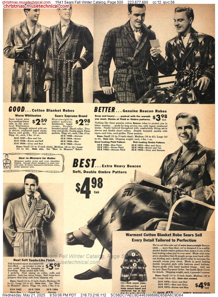 1941 Sears Fall Winter Catalog, Page 500