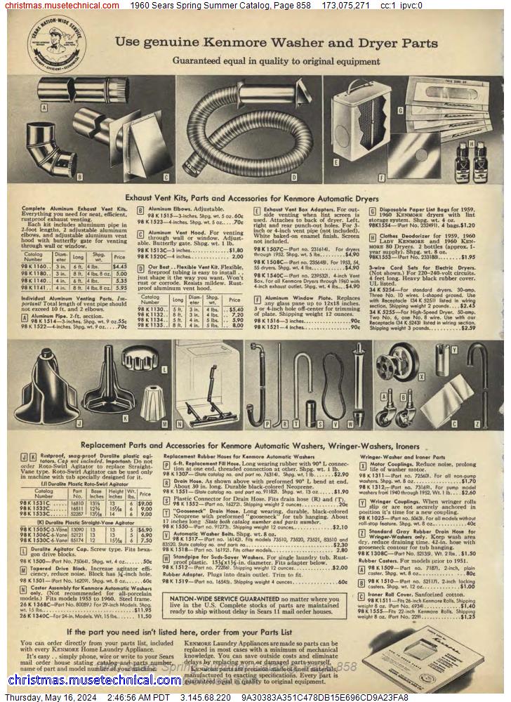 1960 Sears Spring Summer Catalog, Page 858
