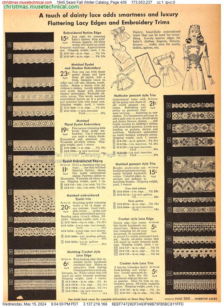 1945 Sears Fall Winter Catalog, Page 409
