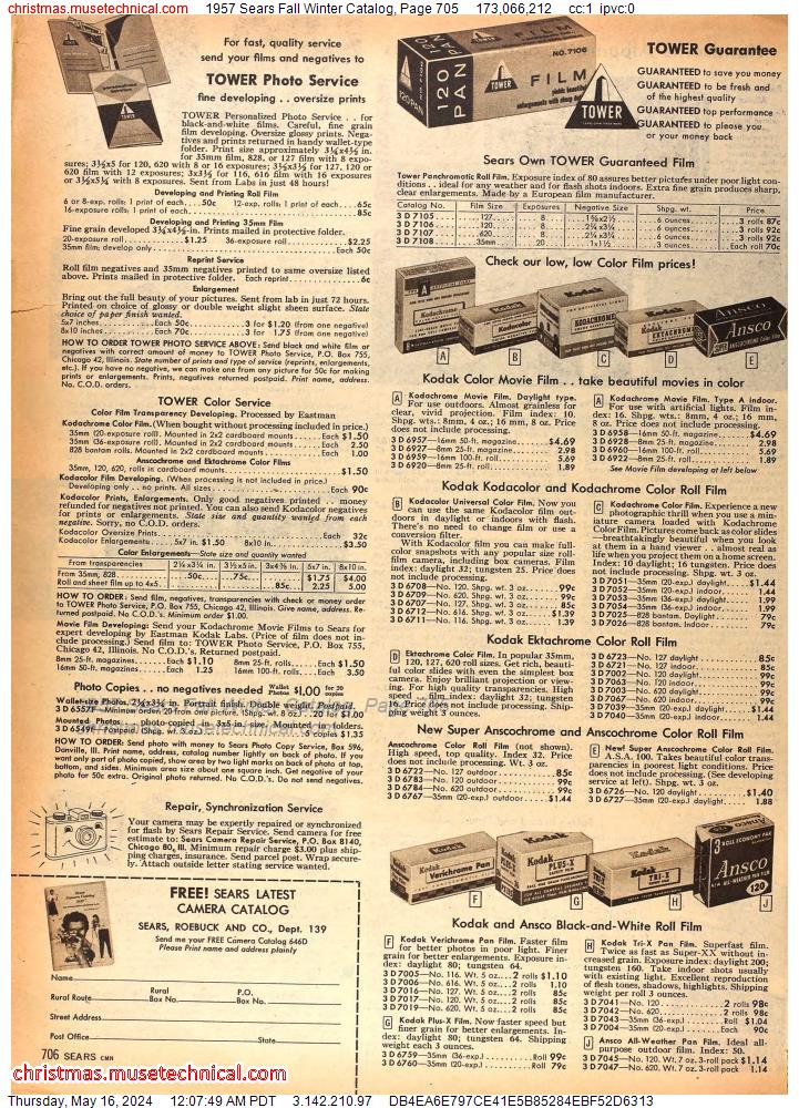 1957 Sears Fall Winter Catalog, Page 705