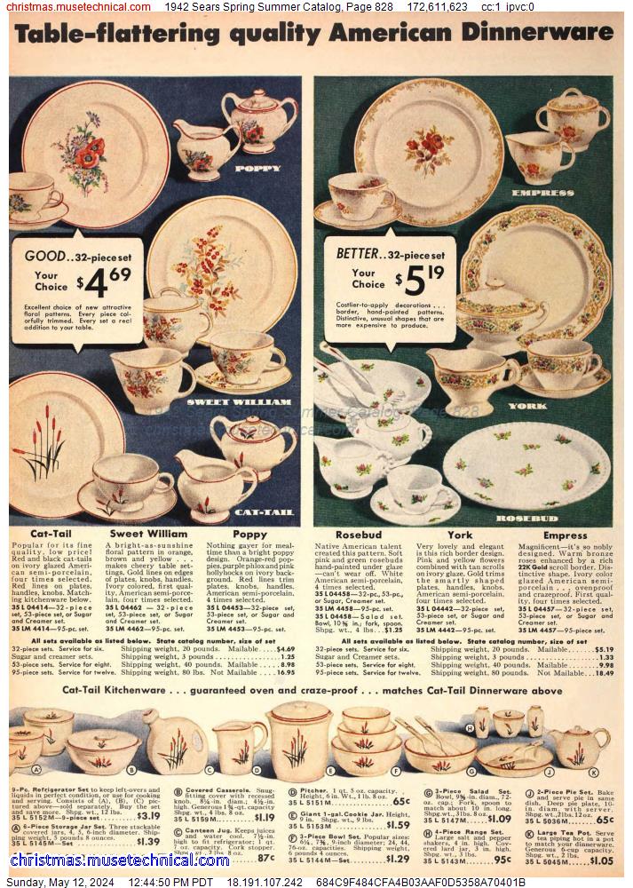 1942 Sears Spring Summer Catalog, Page 828