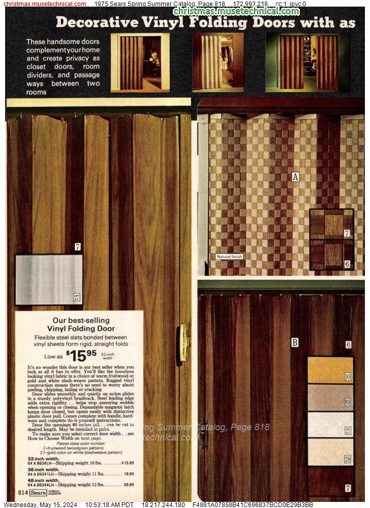 1975 Sears Spring Summer Catalog, Page 818
