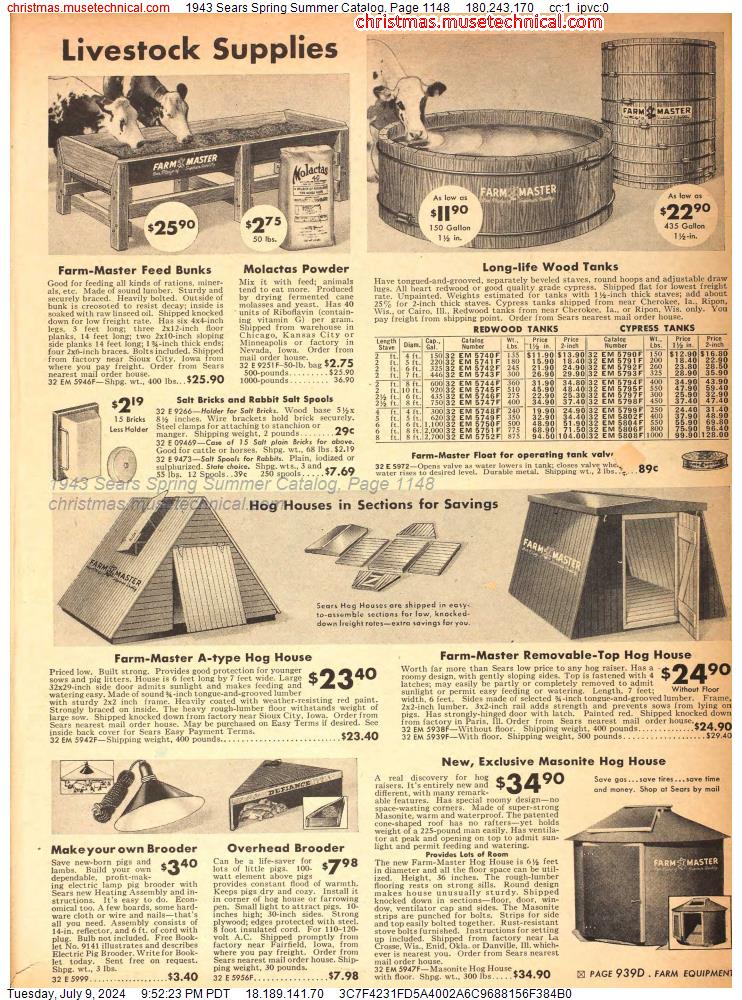 1943 Sears Spring Summer Catalog, Page 1148