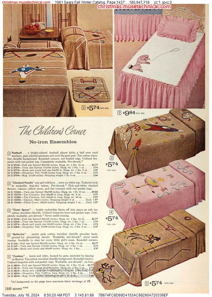 1961 Sears Fall Winter Catalog, Page 1437
