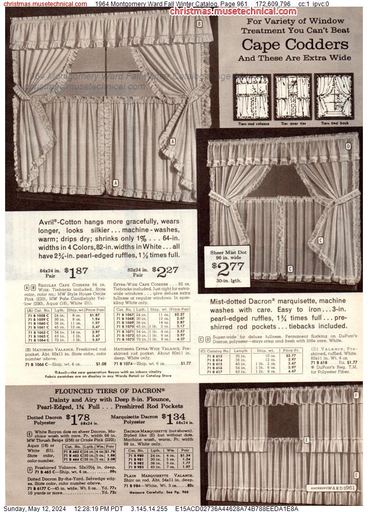 1964 Montgomery Ward Fall Winter Catalog, Page 961