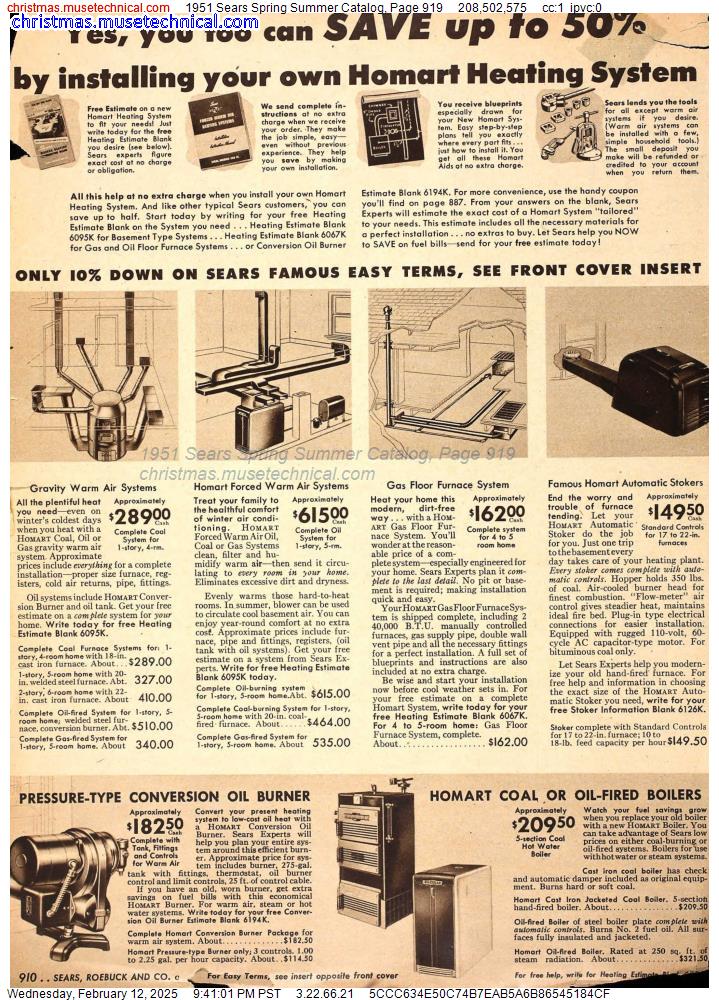 1951 Sears Spring Summer Catalog, Page 919