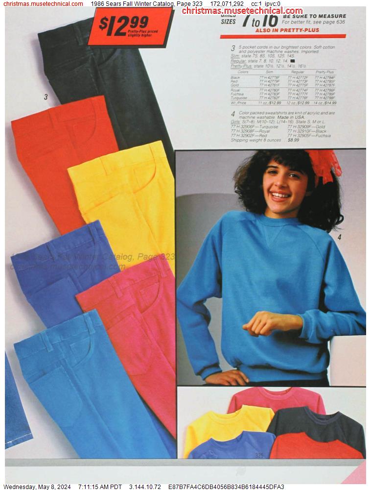 1986 Sears Fall Winter Catalog, Page 323