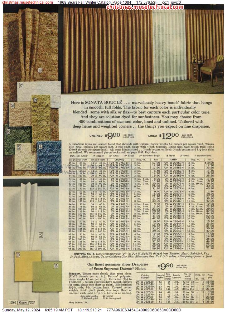 1968 Sears Fall Winter Catalog, Page 1084