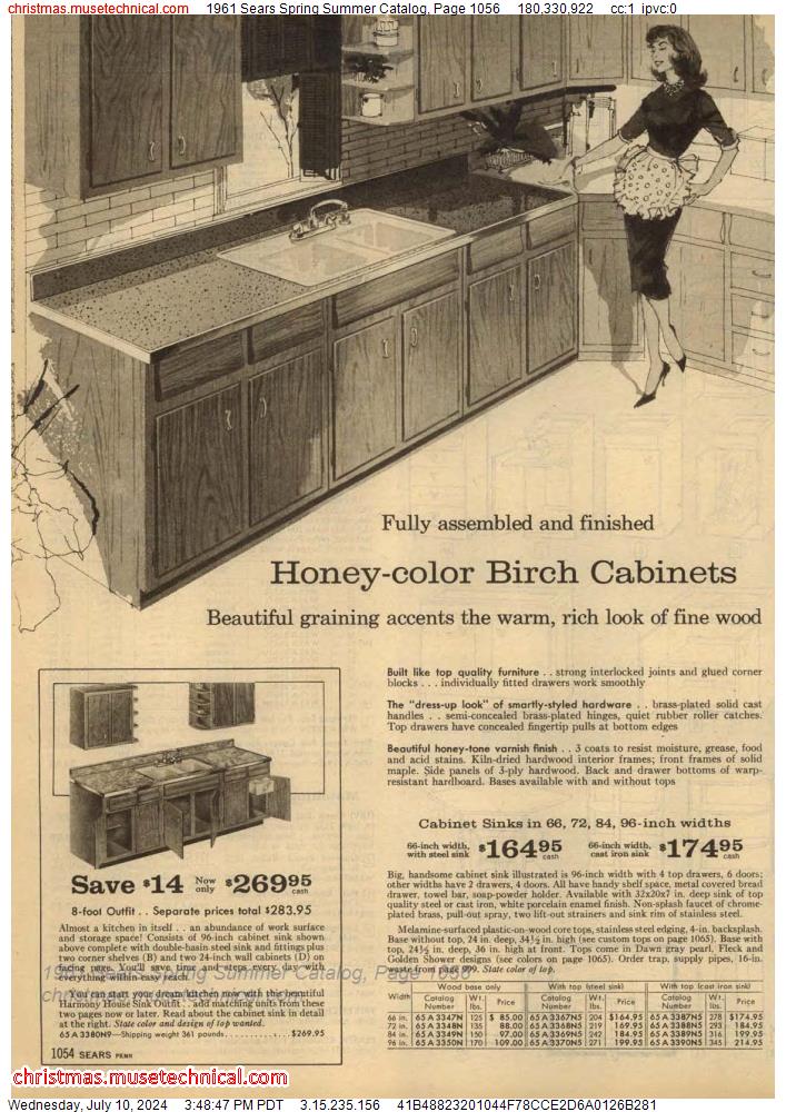1961 Sears Spring Summer Catalog, Page 1056