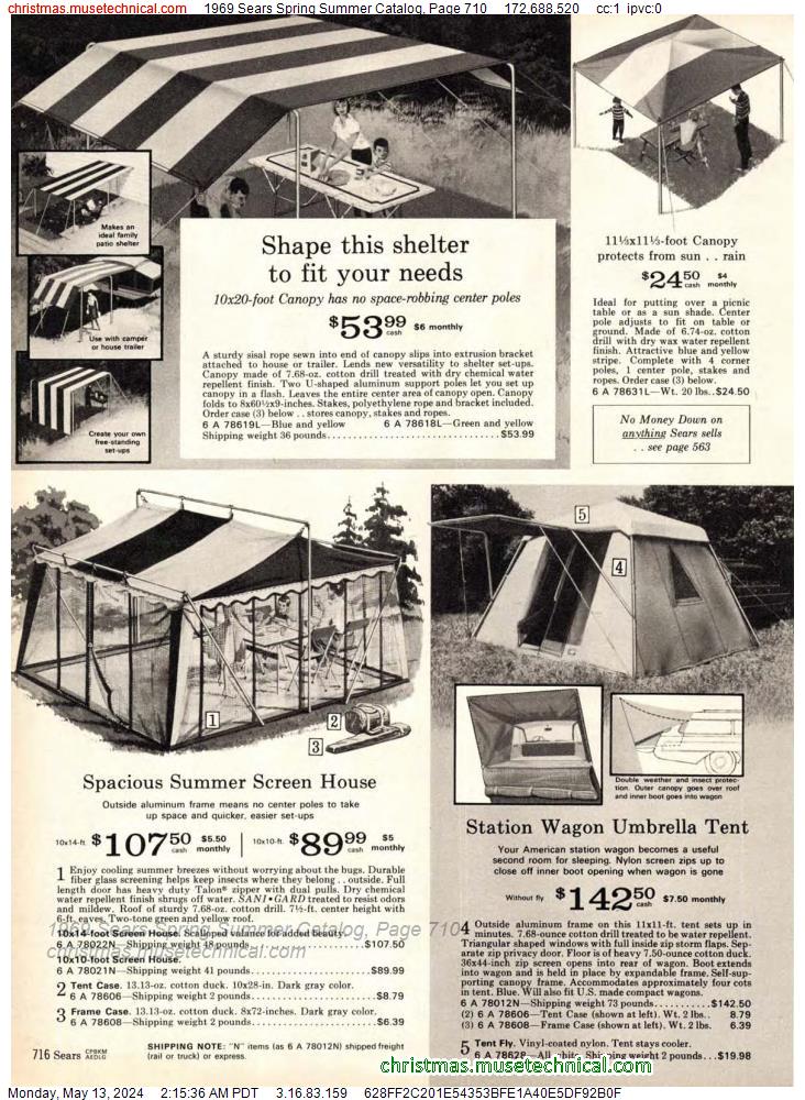 1969 Sears Spring Summer Catalog, Page 710