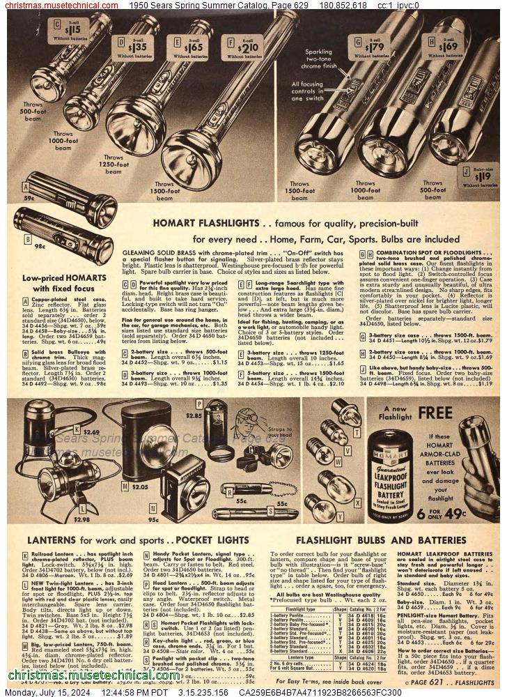 1950 Sears Spring Summer Catalog, Page 629