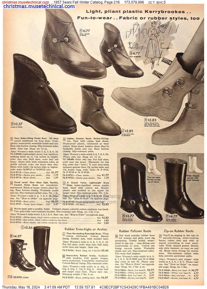 1957 Sears Fall Winter Catalog, Page 216