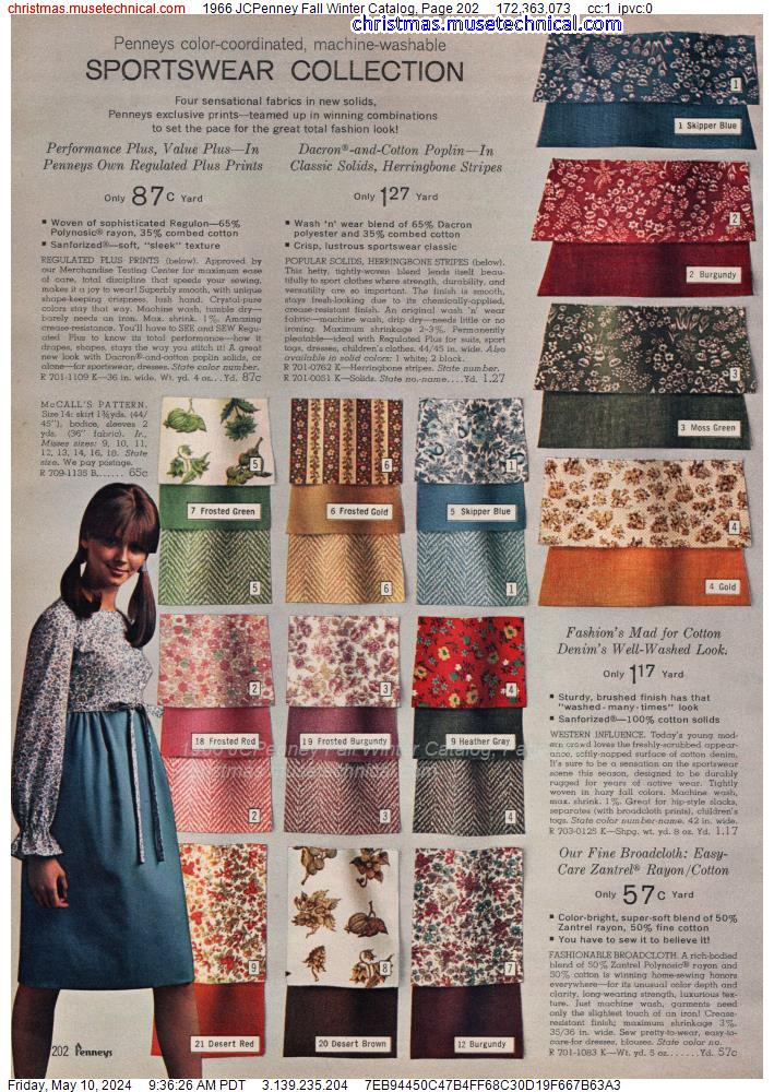 1966 JCPenney Fall Winter Catalog, Page 202