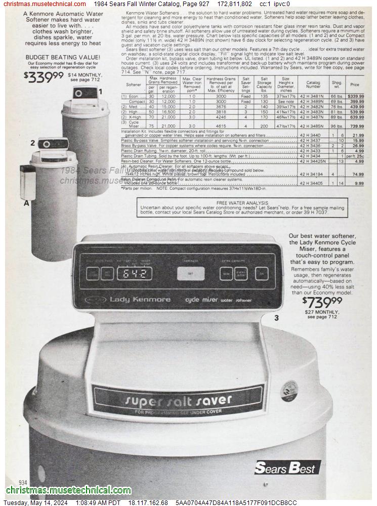 1984 Sears Fall Winter Catalog, Page 927