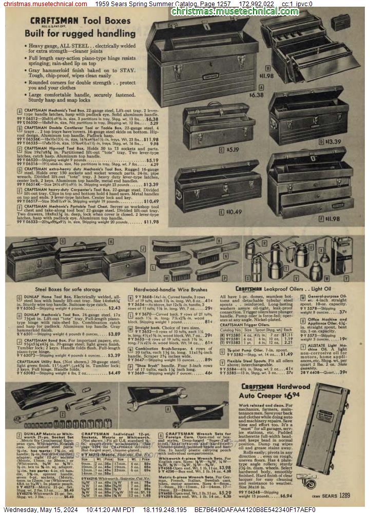 1959 Sears Spring Summer Catalog, Page 1257