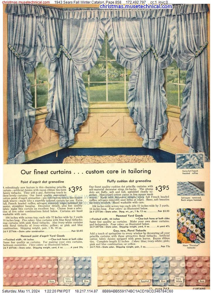 1943 Sears Fall Winter Catalog, Page 858