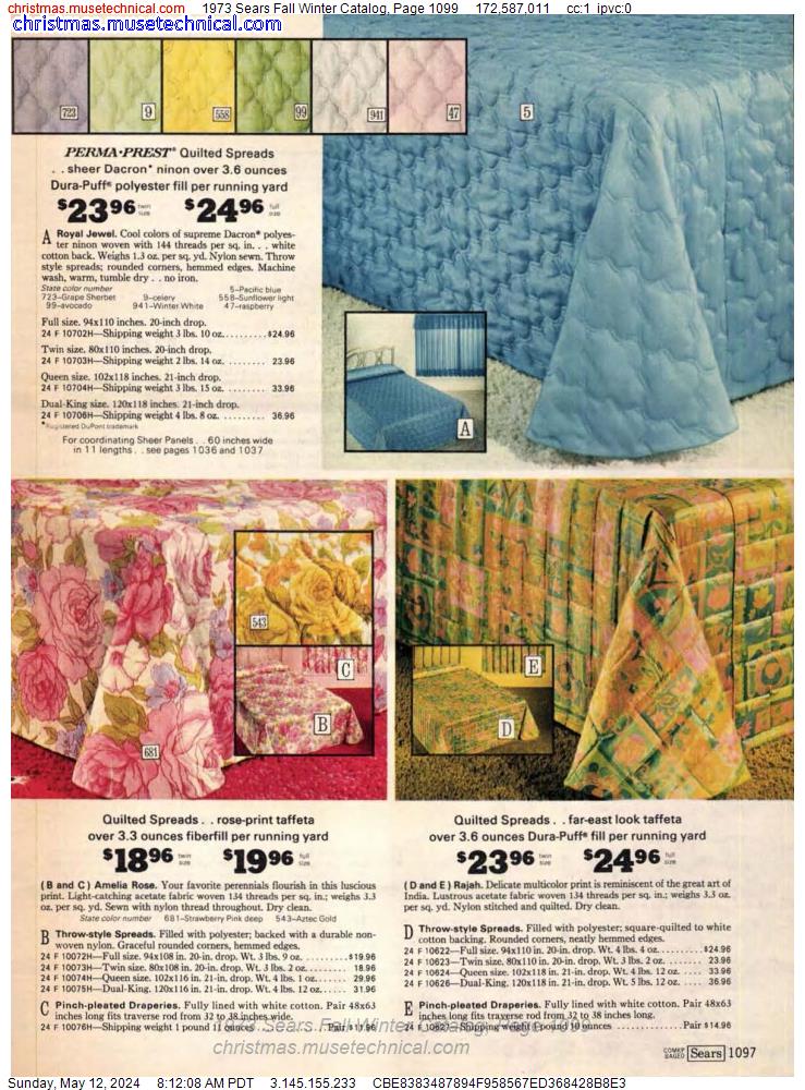 1973 Sears Fall Winter Catalog, Page 1099