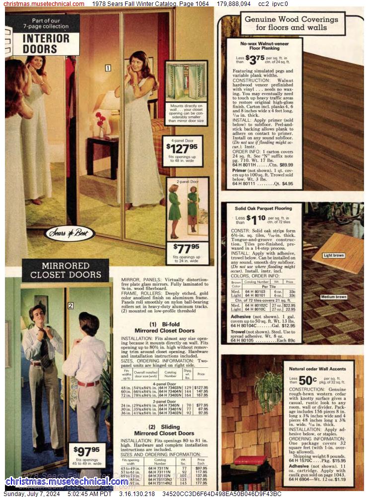 1978 Sears Fall Winter Catalog, Page 1064