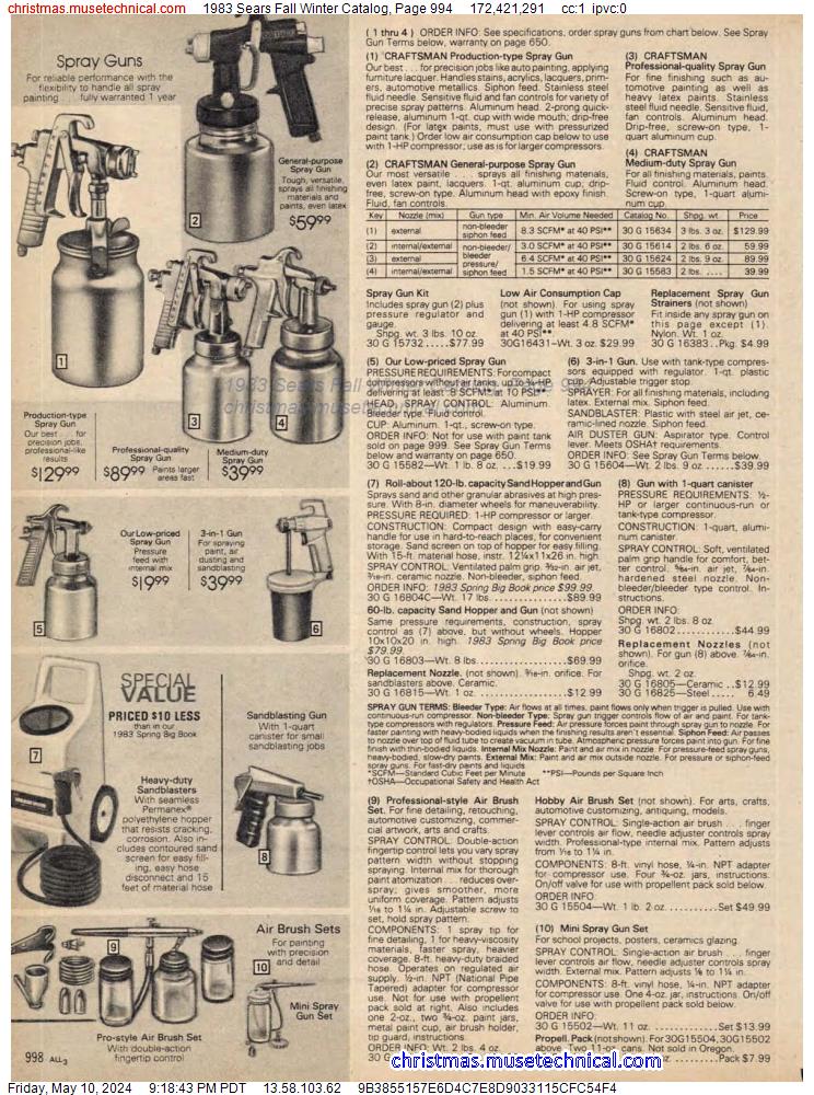1983 Sears Fall Winter Catalog, Page 994