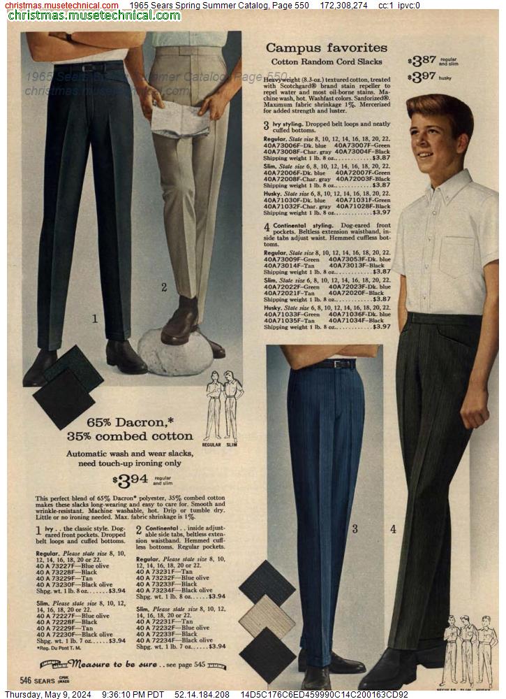 1965 Sears Spring Summer Catalog, Page 550
