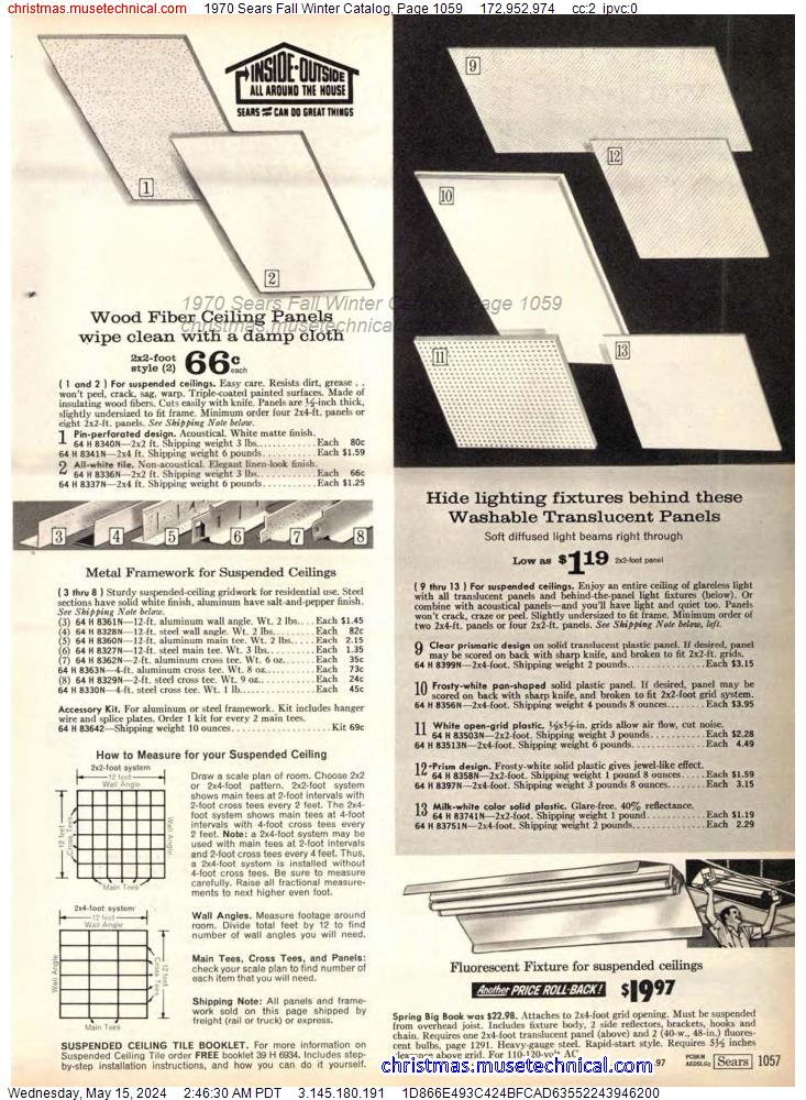1970 Sears Fall Winter Catalog, Page 1059