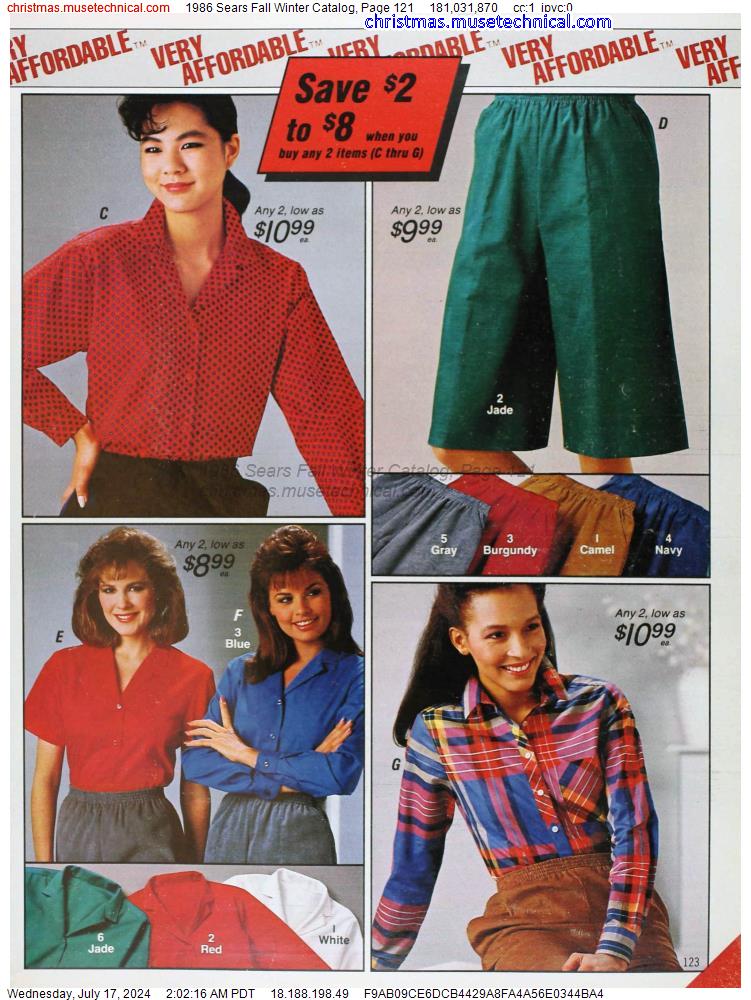 1986 Sears Fall Winter Catalog, Page 121