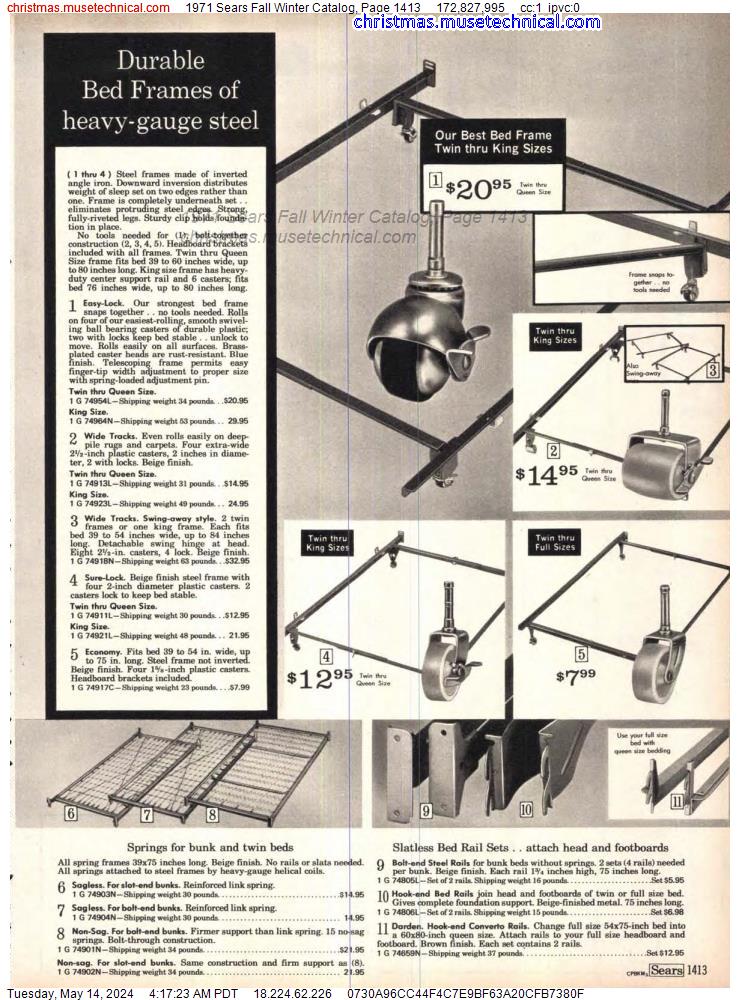 1971 Sears Fall Winter Catalog, Page 1413