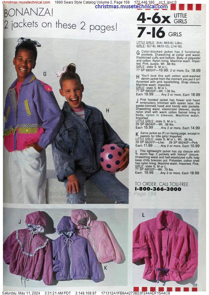1990 Sears Style Catalog Volume 2, Page 159