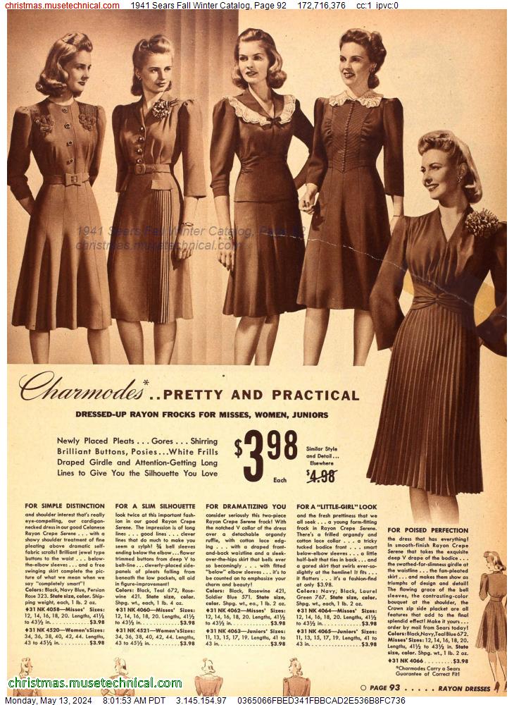 1941 Sears Fall Winter Catalog, Page 92