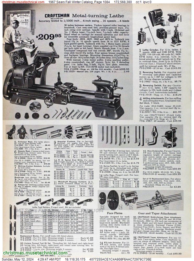 1967 Sears Fall Winter Catalog, Page 1084