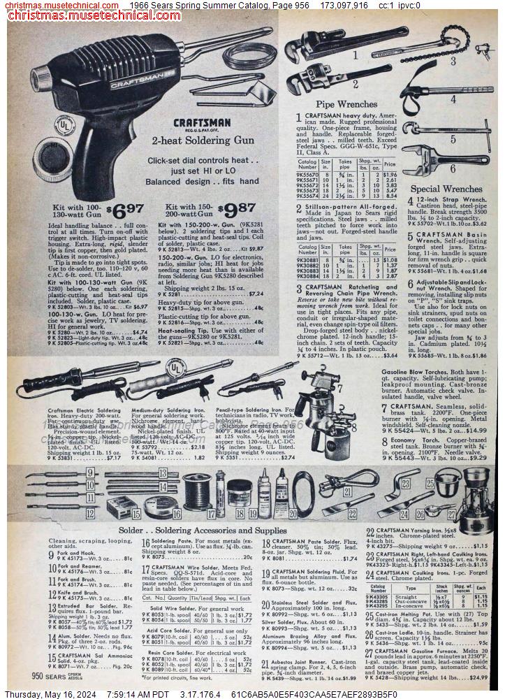 1966 Sears Spring Summer Catalog, Page 956