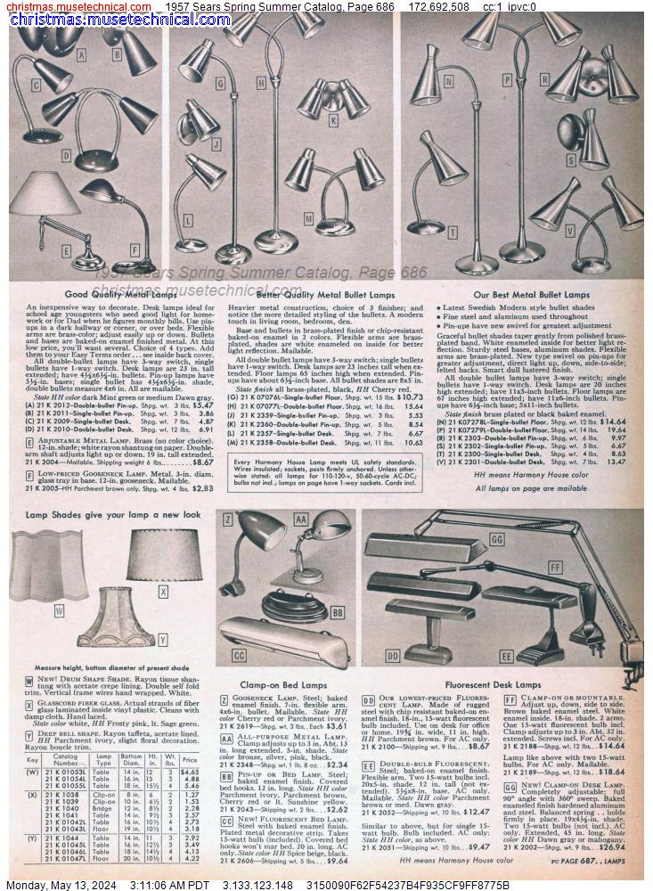 1957 Sears Spring Summer Catalog, Page 686