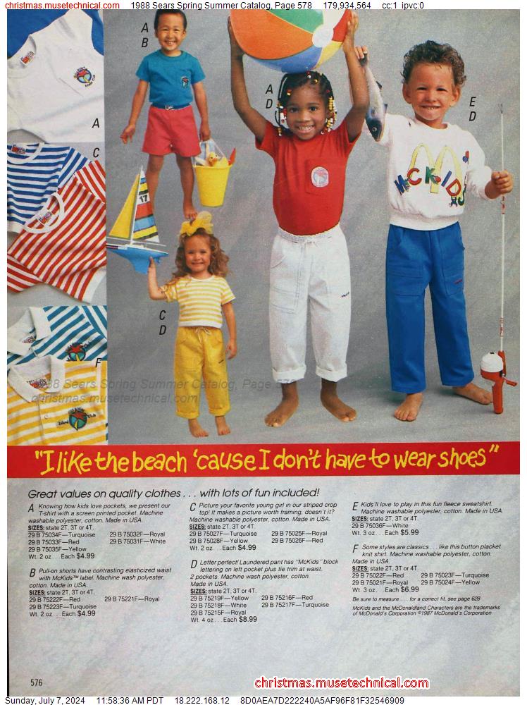 1988 Sears Spring Summer Catalog, Page 578